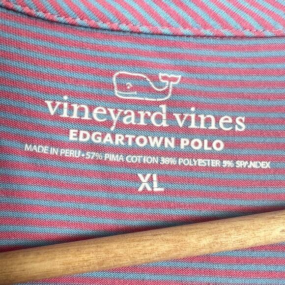 Vineyard Vines Mens XL Edgartown Preppy Coastal Golf Striped Polo Pima Cotton - Picture 5 of 9